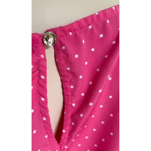 Pink Polka Dot Sleeveless Blouse, Size M, Candie’s, Size M, Barbiecore - Picture 8 of 10
